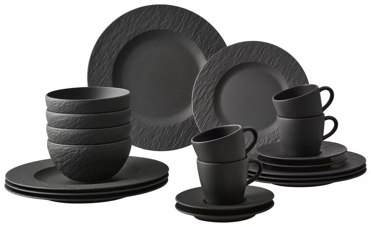 Sada talířů Villeroy Boch Manufacture Rock - black